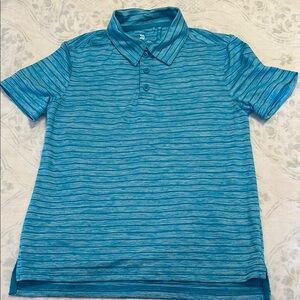 Blue Active Striped Polo Shirt